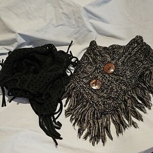 Cozy Black and Gray Knit Scarves